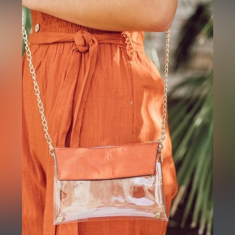 UT clear bag rust burnt football stadium approved Longhorns crossbody concert